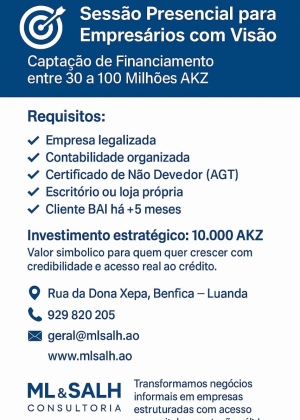 Sessão presencial para empresários com visão